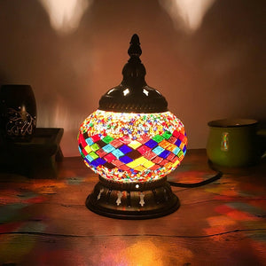 Artpad Mediterranean Retro Style Glass Turkish Mosaic Table Lamp
