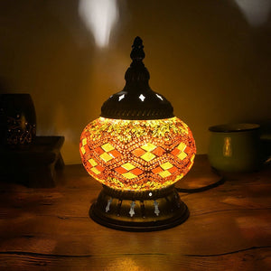 Artpad Mediterranean Retro Style Glass Turkish Mosaic Table Lamp