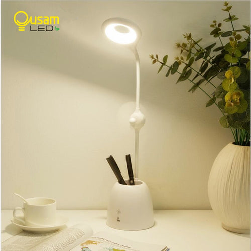 Dimming Smart Touch USB Table Lamp With Pen Container