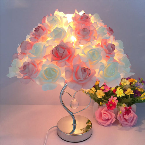 European crystal Rose Night Light lamp